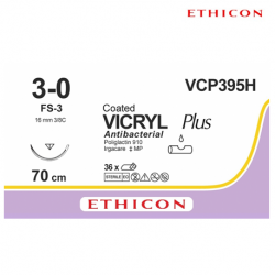 Ethicon Suture VICRYL Plus 3/0 FS-3 M2, 70cm, 36pcs/box #VCP395H