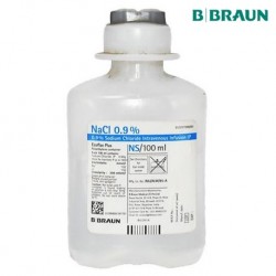 B Braun 0.9% Sodium Chloride Infusol NS Intravenous Solution, 100ml, Per Bottle
