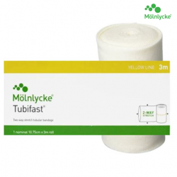 Molnlycke Tubifast 3M Roll, Yellow Line, 10.75cm x 3m, Per Roll