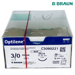 B Braun Optilene Sutures 3/0 (2) 45cm, DS19, 36pcs/box