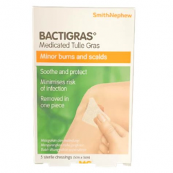 Smith&Nephew Bactigras Medicated Tulle Gras Dressing, 5pcs/box