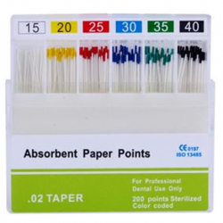 Absorbent Paper Point, 0.02 Taper, 200pcs/box X 2