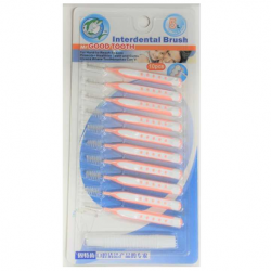 Mr Good Tooth Interdental Brush, Straight, 10pcs/card X 4