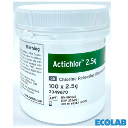 Ecolab Actichlor Chlorine Releasing Disinfectant Tablets, 1.7gm, 200 Tablets (3tubs/box)