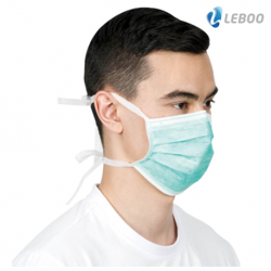 [5 Cartons] Leboo Surgical Facemask 3ply with Tie-On, Type IIR, Blue (50pcs/box, 1000pcs/ctn)