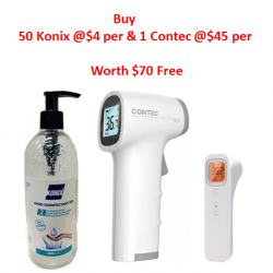 Konix Hand Disinfectant Sanitizer Gel, 70% Ethyl Alcohol, 500ml x 50