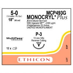 Ethicon Monocryl Plus Antibacterial Suture #MCP493G (12pcs/box)