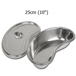 Stainless Steel Kidney Bowl and Cover, 25cm, Each