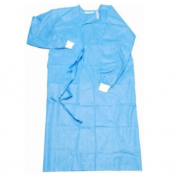 Disposable Isolation Gown with Knitted Cuff, Blue, 10pcs/bag