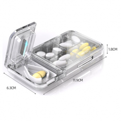 Medpro Portable Pill Box as Pill Cutter and Storage, White, Each