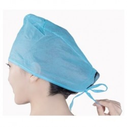 Disposable Doctor's/Surgeon's Cap, Tie On, Blue, 100pcs/pack