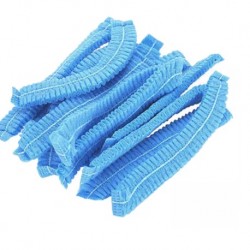 Bouffant Cap, Fluid Resistant, 21'' (White/Blue) 100pcs/pack 