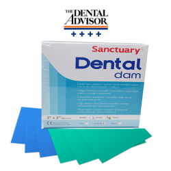 Sanctuary Powder Free Latex Dental Dams 5''x 5'', 36sheets/box