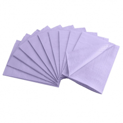 Dental Bibs, 3 ply Polymer Coated, Purple, 500pcs/carton