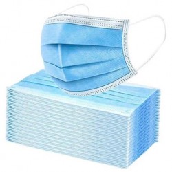 Disposable Protective Face Mask with Ear Loop, 3ply, Blue, 50pcs/box
