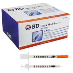 BD Ultra-Fine Insulin Syringe, 0.5ml (10pcs/bag, 100pcs/box)