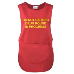 Ambulance-Uniform Do Not Disturb Drug Round in Progress Apron/Tabard, Large, Per Piece