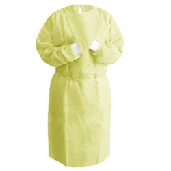 PP Isolation Gown with Elastic Cuff, Yellow, 10pcs/Pack