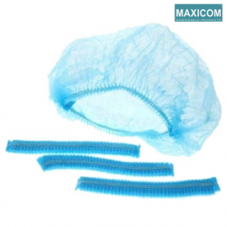 Maxicom Disposable Bouffant Strip Cap, Blue, 100pcs/pack