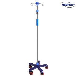 Portable Iv Infusion Drip Stand with 5 Castor Wheels 