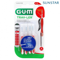 Sunstar Gum Trav-Ler Interdental Brushes, 0.8mm, 4pcs/pack #1314