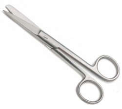 German Surgical Scissor, Straight, Sharp/Blunt Tip, 16.5cm, Per Unit