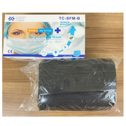 Disposable Non-Woven 3ply Surgical Facemask, Black, 50pcs/box