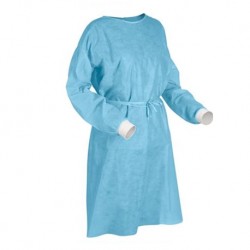 Disposable Isolation Gowns with Knitted Cuff and Neck Tie-on, 40gsm (100pcs/carton)