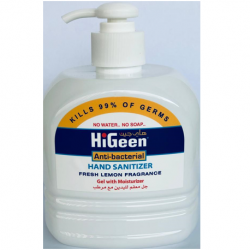 HiGeen Hand Sanitizer Gel with Pump, 70% Ethanol, Fresh Lemon, 500ml 