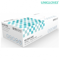 Unigloves Unicare Nitrite Gloves, Powder Free, Blue, Medical Grade (10boxes/carton)