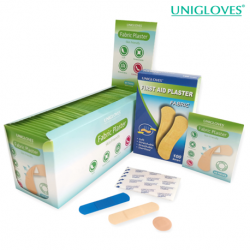 Unigloves First Aid Plain Plaster, Fabric (100pcs/box) X 6 boxes