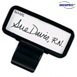 Medpro Single Sided Write-On Stethoscope Name Tag (Black)