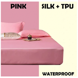 Medpro Waterproof Silk Single Bed Sheet, 90cm x 200cm, Pink, Each