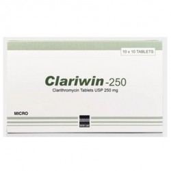 Clariwin Clarithromycin USP 250 mg, 10 x 10 Tablets/Pack