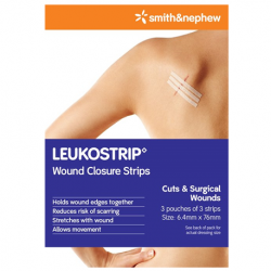 Smith&Nephew Leukostrip Skin Closure Strips, Packet of 3 Pcs, 50pcs/box