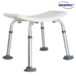 Medpro Curved Toilet Shower Chair with Suction Base & Adjustable Height Legs