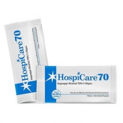 Hospicare 70 Alcohol Wipes, 20cm x 20cm, 100pcs/bag