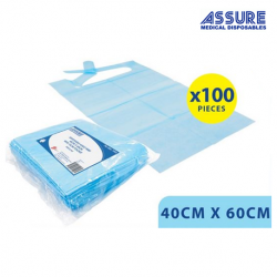 Assure Disposable Adult Bibs with 15cm Pocket, 40cm X 60cm, 100pcs/pack