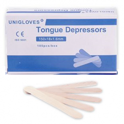 Unigloves Wooden Tongue Depressor, 100pcs/box