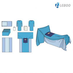 [5 Cartons] Leboo Sterilized Laparotomy Pack, Blue (1pc/Header Pouch, 10pcs/carton)