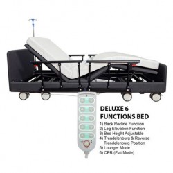 Medpro Deluxe 6 Functions Electric Hospital / Home Bed with 4 Side Rails