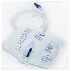 Sterile Urine Bag Rotatable Valve with Clamp, 2000ml, 120cm (10pcs/case)