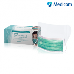 Medicom Safe+Mask Pro-Shield Earloop Mask, Teal, 25pcs/box