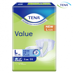 Tena Value Adult Diapers, Large (10pcs/bag, 8bags/carton)