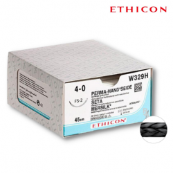 Ethicon Mersilk Suture, 4/0 Black FS-2 45cm, 36pcs/box #W329H