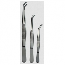 German Dissecting Forceps Angled, Serrated, Per Unit