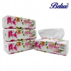 Belux Facial Tissue Box Pulp, 3ply (130sheets/box, 50boxes/carton)