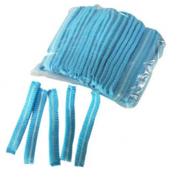 Trimendous Clip Cap with Double Elastic, Blue, 14gsm (100pcs/bag, 10bags/carton)