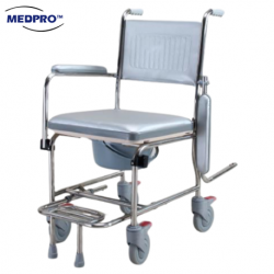 Medpro Anti-Rust Luxe Aluminium Commode Chair with Flip-Up Armrest