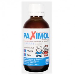 Paracetamol Oral Mixture Suspension BP, Strawberry Flavour, 100mL/box